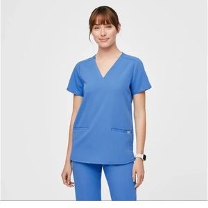 FIGS limited edition Capri blue Casma Top